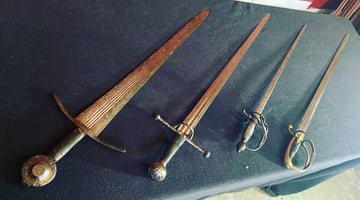 Swords with a hexagonal blade section.