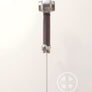 Fornovo #243 medieval single handed sword Italian 15th century type XVIIId blade shape with dark red grip side view.