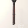 Schloss Erbach longsword type XVIIIa blued steel parts with brown leather, great cutter, side view.