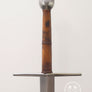Towton 15th century longsword #249 type XVIIIc excellent cutter with wheel pommel, straight guard and light brown grip.