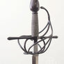 Two Ring Swepthilt Rapier #171 dated to 1600 two fore rings and a 3 bar back guard. 3/4 view.