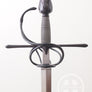 Two Ring Swepthilt Rapier #171 German from 1600 shown with blued complex guard.