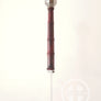 Type XVIIIc longsword side view of red grip and a octagonal pommel of wheel form #UI003.