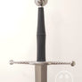 German Bastard Sword #081 large longsword with writhed detail and a guard with two side rings.