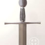 Medieval one handed sword with Oakeshott type XVIII blade #191 with wire bound grip, unique wheel pommel and great cutting blade #191.