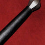 Spadone #234 black leather grip and pommel detail.