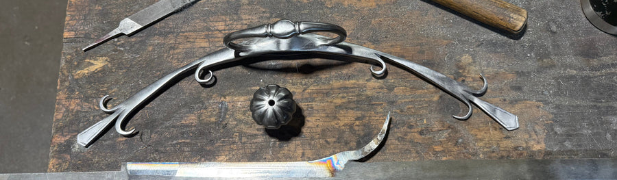 Forging Decorative Scrolls on a German Zweihander Sword
