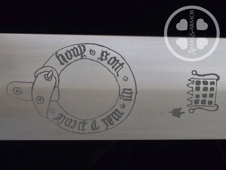 What was written on sword blades