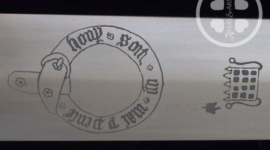 What was written on sword blades