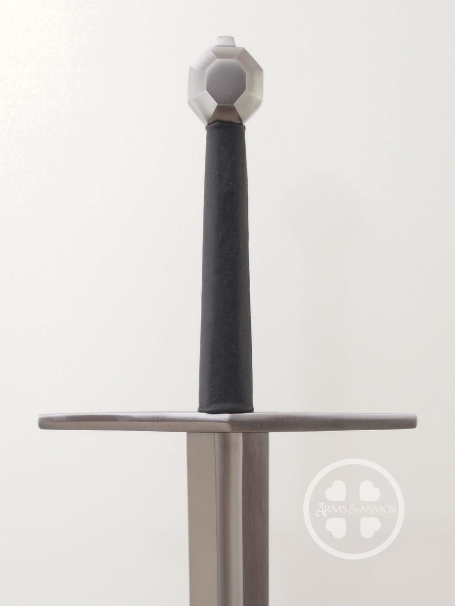 12th Century sword type XIIa blade with a fuller and hex shaped pommel and straight guard, good cutter.