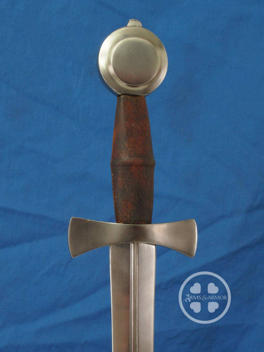 WHeel pommel 14th Century Dagger with brown grip #247.