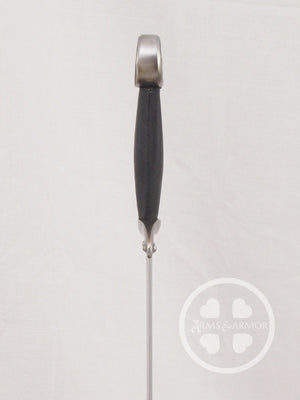 Knightly Dagger #225 side view with leather grip and hardened blade.