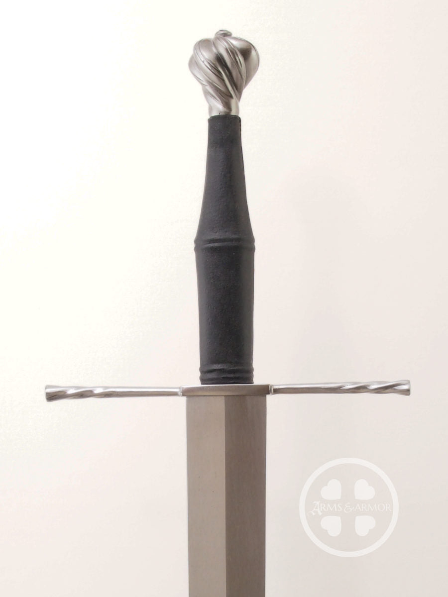 Schloss Erbach longsword type XVIIIa steel parts with black leather, great cutter.