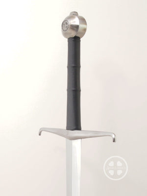 Black Prince longsword oakeshott type XVa replica of original medieval sword 3/4 view #034. 