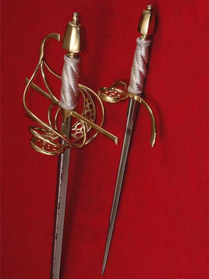 Gold and Silver Rapier and Dagger Suite
