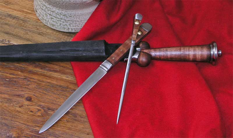 Wallace Ballock Dagger Set #199 four piece medieval knife set.