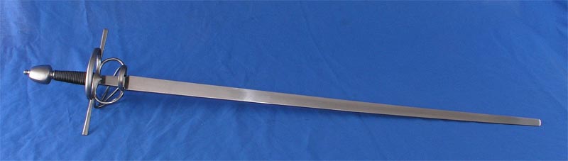 Side Sword Trainer #218 stout rectangular sectioned training blade full length view.