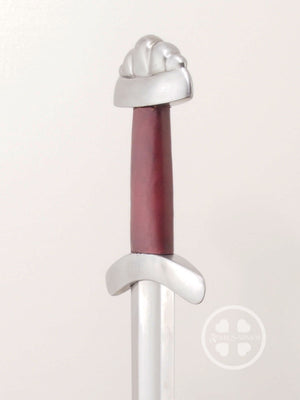 Shifford Viking Sword #049 Oakeshott Type X blade with 5 lobed pommel three quarter view.