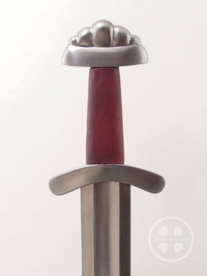 Shifford Viking Sword #049 Oakeshott Type X blade with 5 lobed pommel and leather grip.