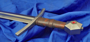 Malaspina Sword #244 red brown grip with wide mid riser.