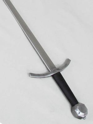 Scholar #207 steel hilt and black leather grip.