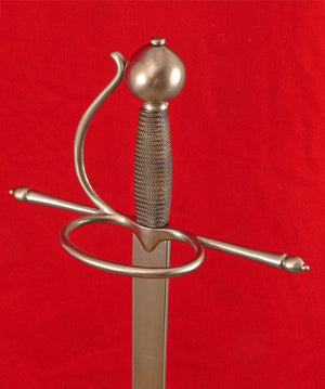 Meyer training rapier #239 elevated hilt view.