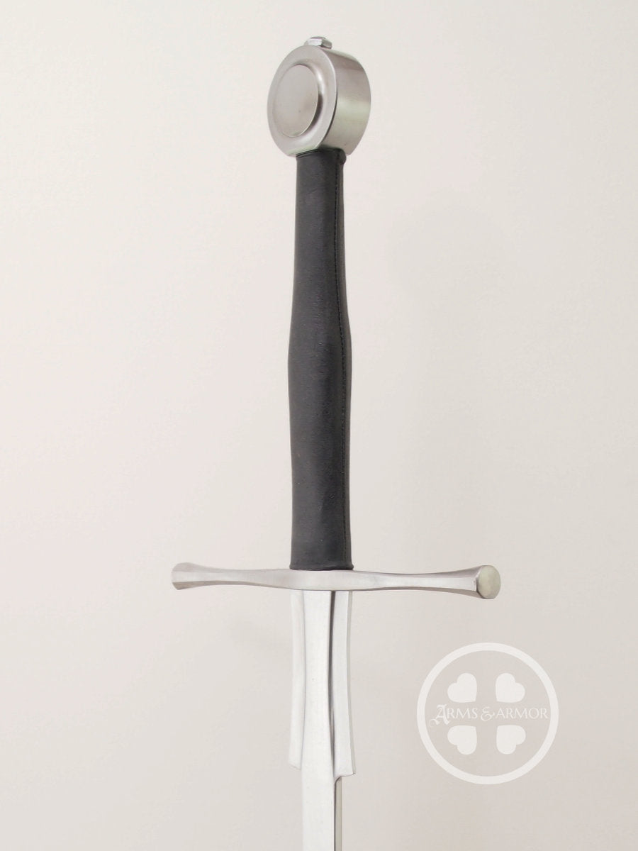 Fechterspiel longsword training feder designed from original trainers of the period three quarter view #203 customizable wheel pommel.